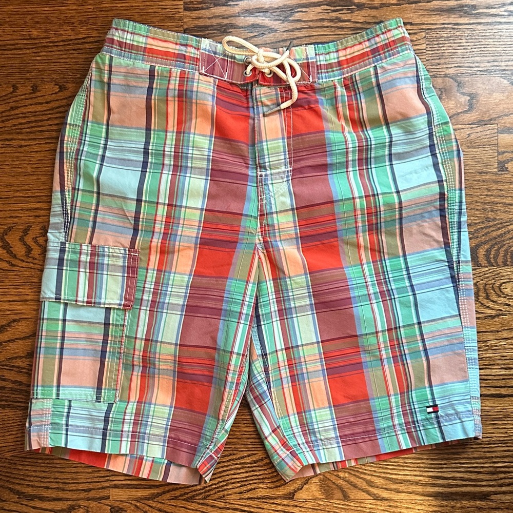 Tommy Hilfiger Men's Colorful Plaid Board Shorts